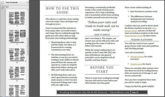 Trading Rules for the ES & 6E Futures